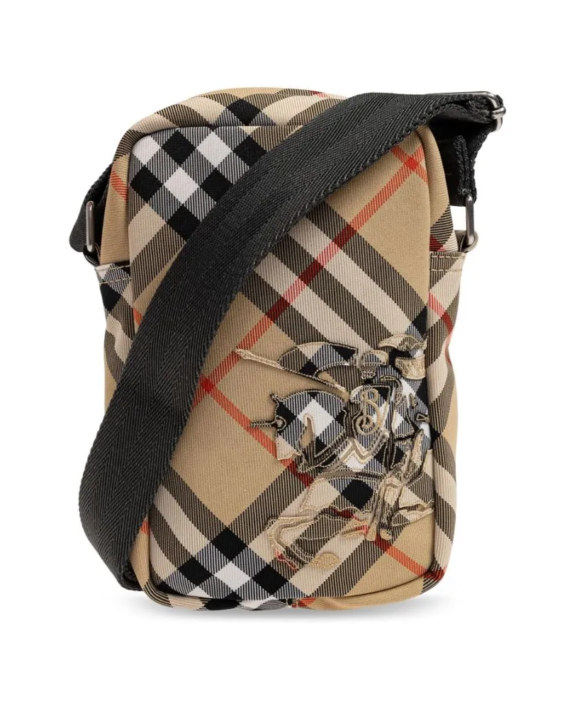 Burberry Kuriertasche mit Check-Muster - Nude Nude