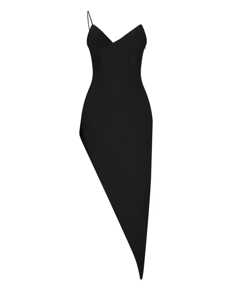 David Koma Asymmetrisches Kleid mit einem Ärmel - Schwarz Schwarz