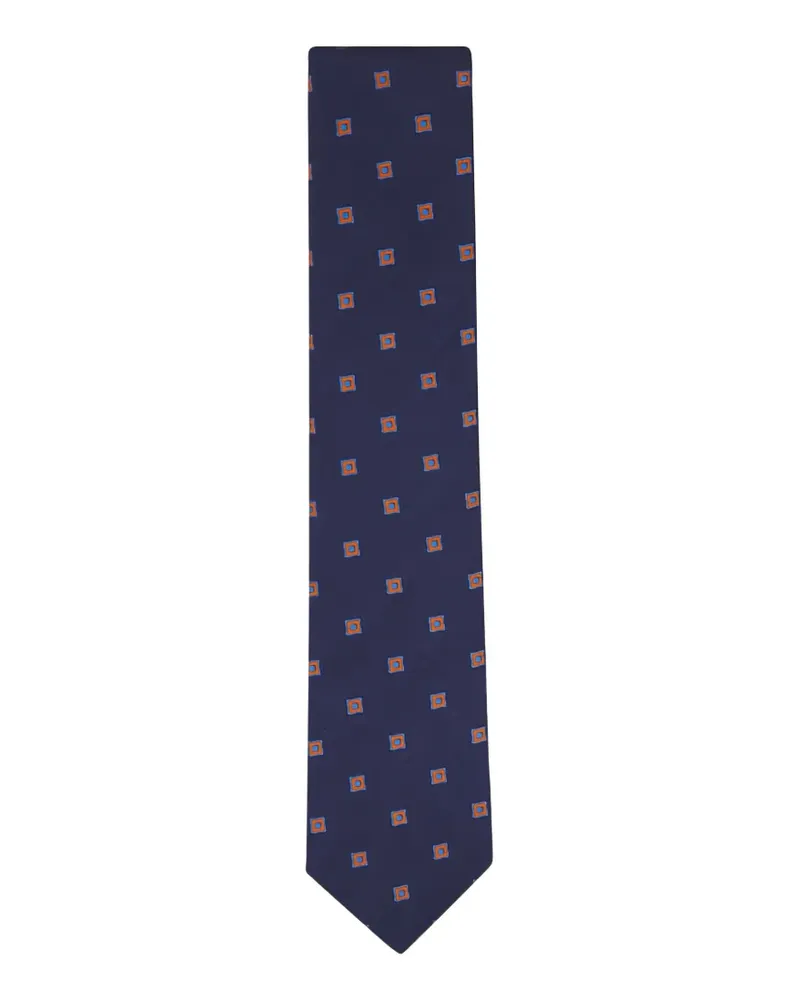 Canali Geometrisch gemusterte Krawatte - Blau Blau