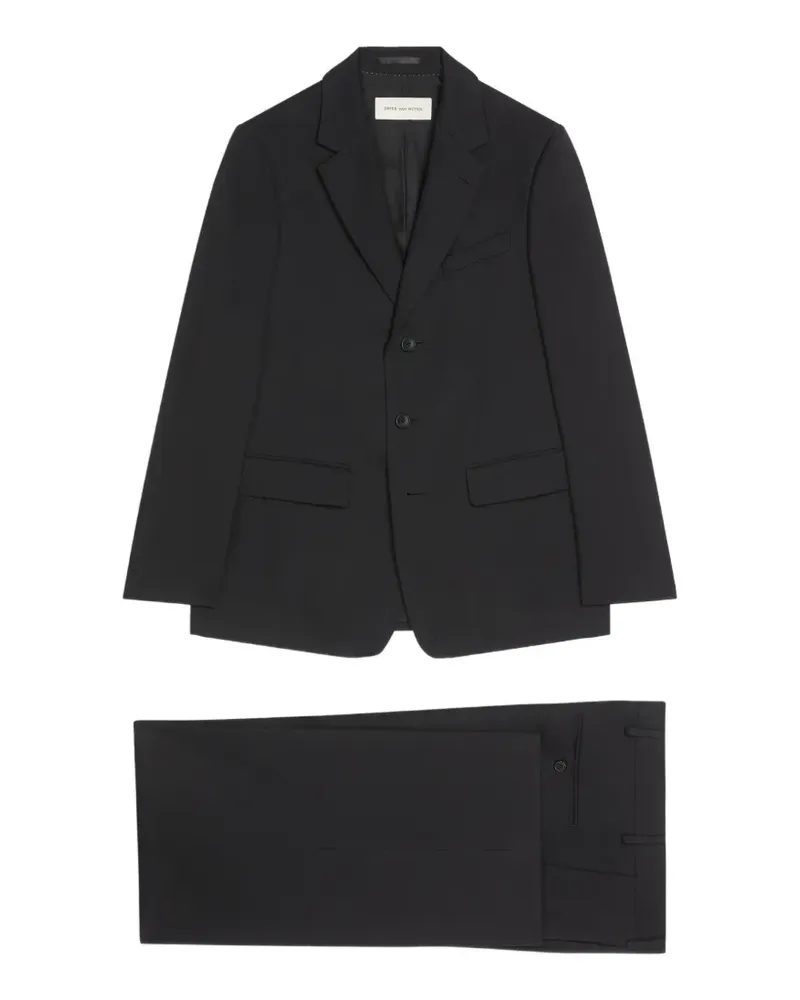 Dries van Noten Einreihiger Anzug mit Klappentasche - Schwarz Schwarz