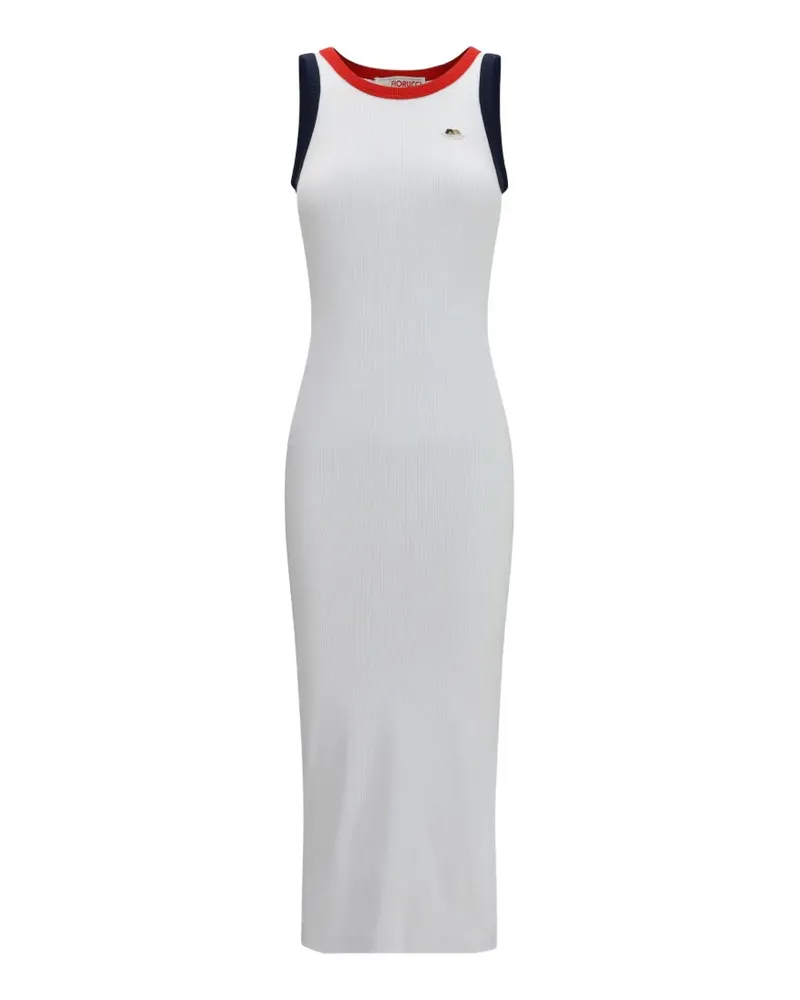 Fiorucci ribbed Angels-patch midi dress - Weiß Weiß