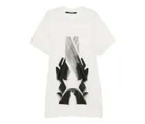 graphic-print T-shirt - Nude