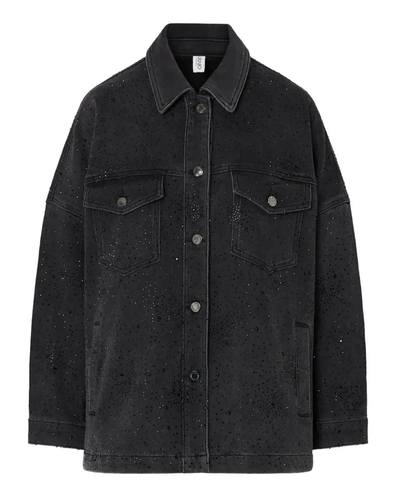 Liu Jo oversized jacket with rhinestones - Schwarz Schwarz