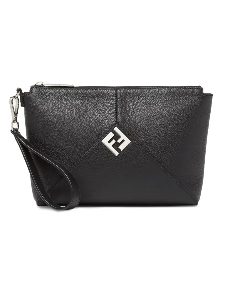 Fendi Lui logo-plaque pouch bag - Schwarz Schwarz