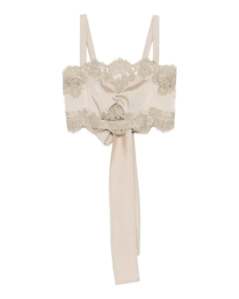 P.A.R.O.S.H. P.A.R.O H. Paky Oberteil mit Spitzendetail - Nude Nude