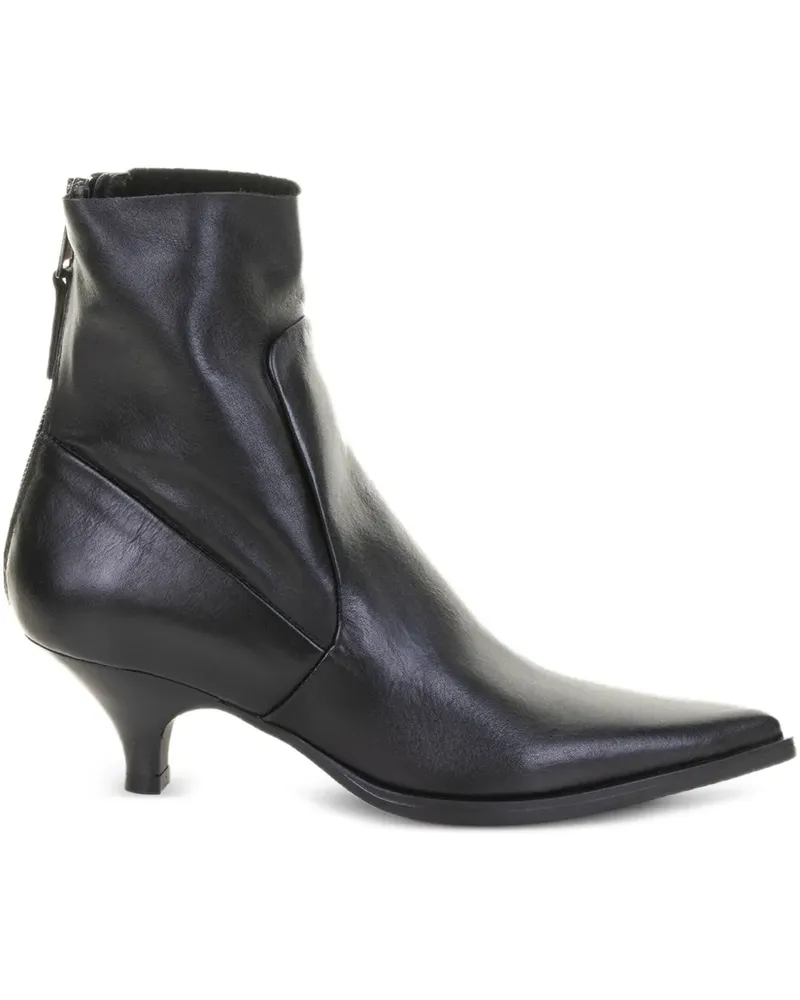 Elena Iachi Spitze Stiefeletten mit Reißverschlussdetail 50mm - Schwarz Schwarz