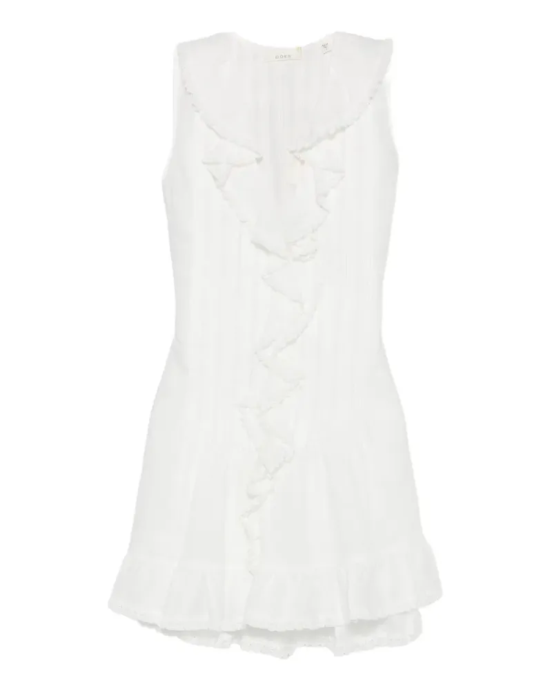 DÔEN Ärmelloses Henrietta Midikleid mit Rüschen - Weiß Weiß