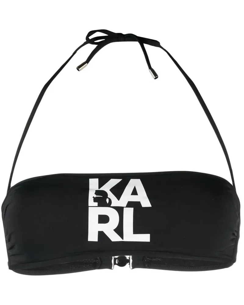 Karl Lagerfeld Bandeau-Bikinioberteil mit Logo - Schwarz Schwarz