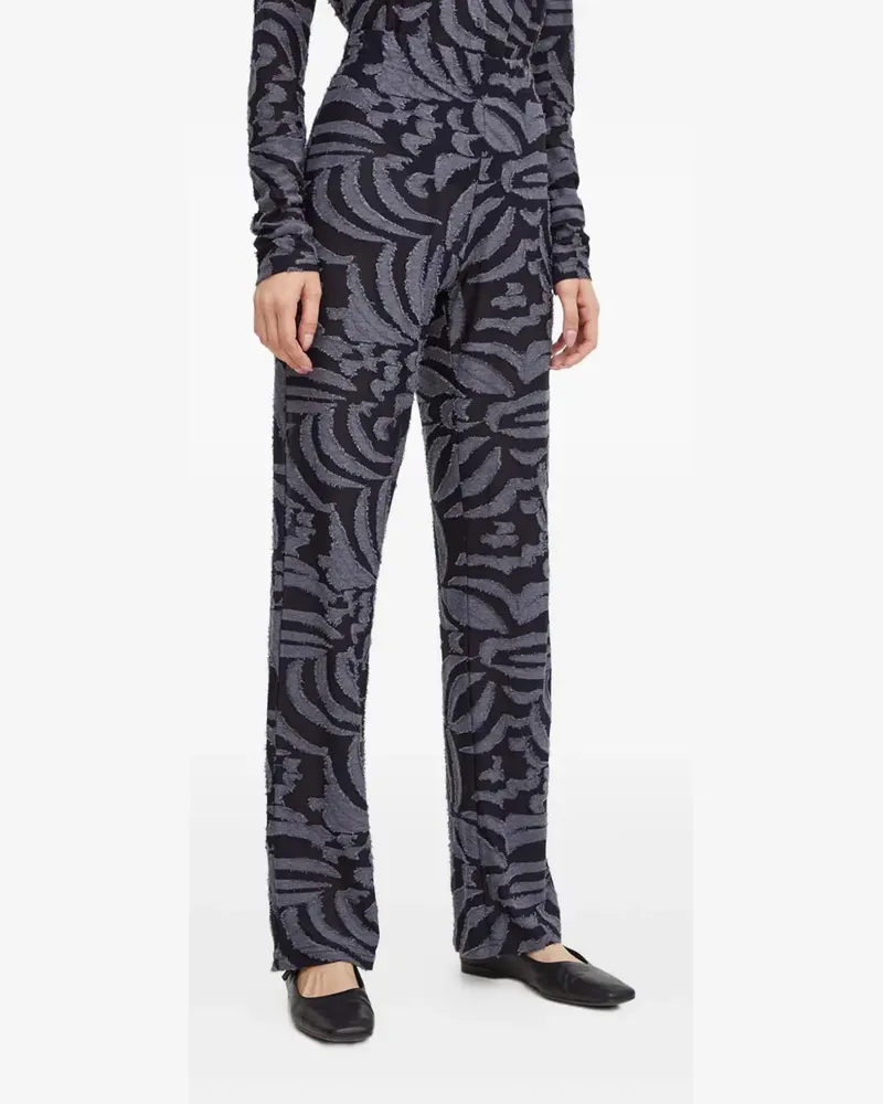 Résumé frayed-patterned trousers - Schwarz Schwarz