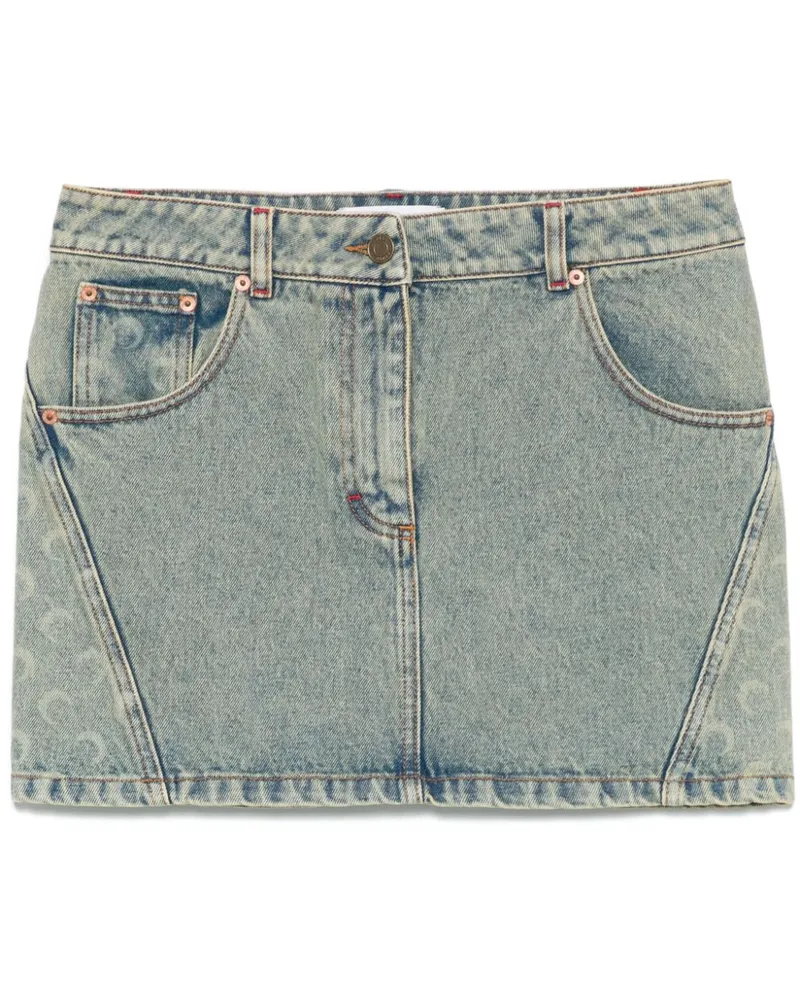 Marine Serre Moon Laser Minirock aus Denim - Blau Blau