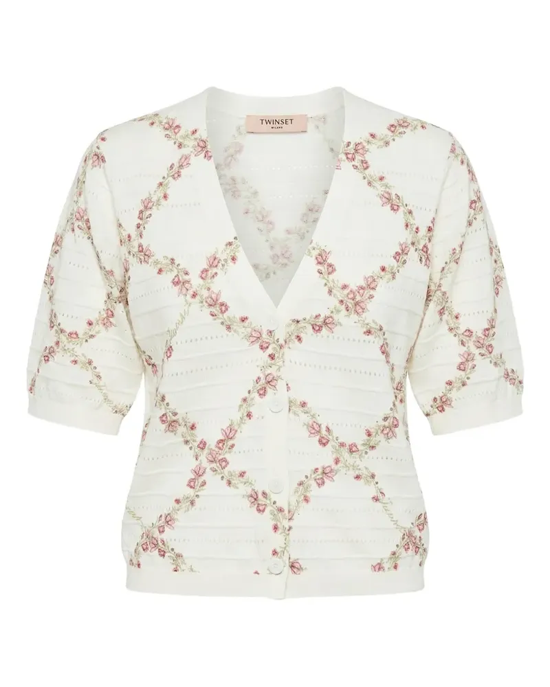 Twin-Set cherry-print cardigan - Nude Nude