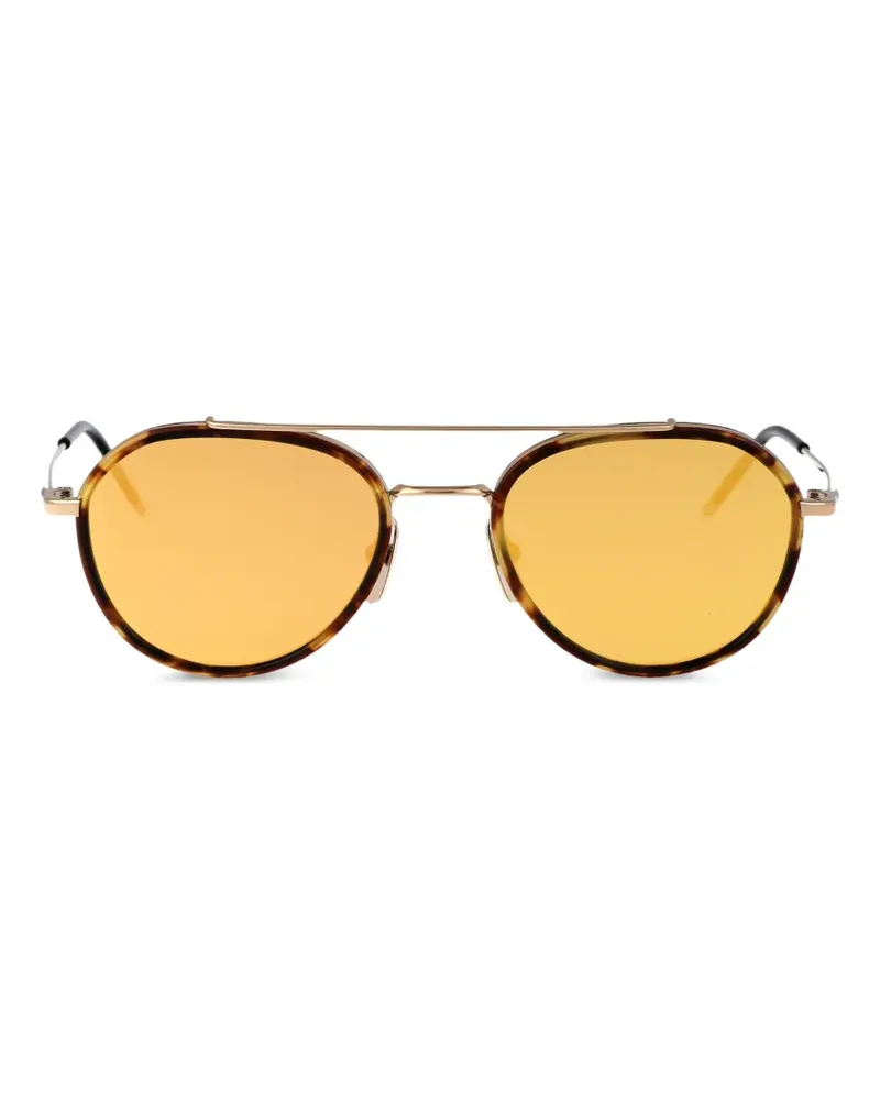 Thom Browne tortoiseshell-effect double-bridge sunglasses - Braun Braun