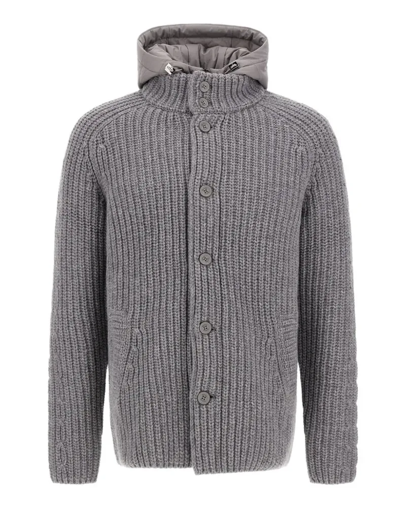 Herno Cardigan mit Kapuze - Grau Grau