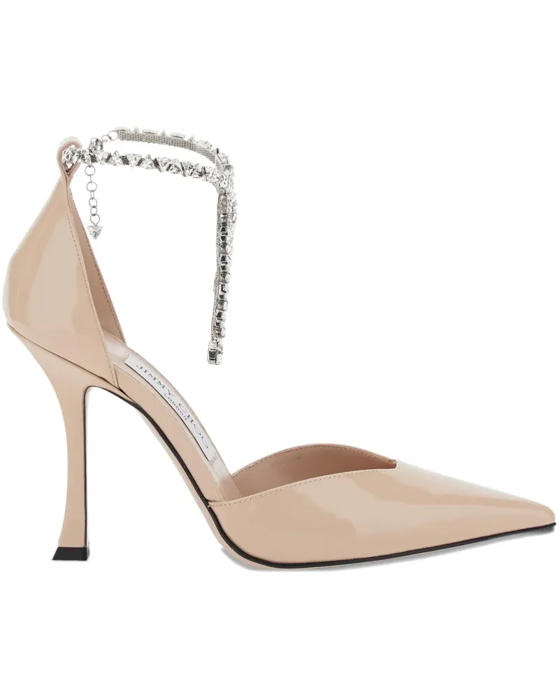 Jimmy Choo Stevie Pumps mit Kristallen 100mm - Nude Nude