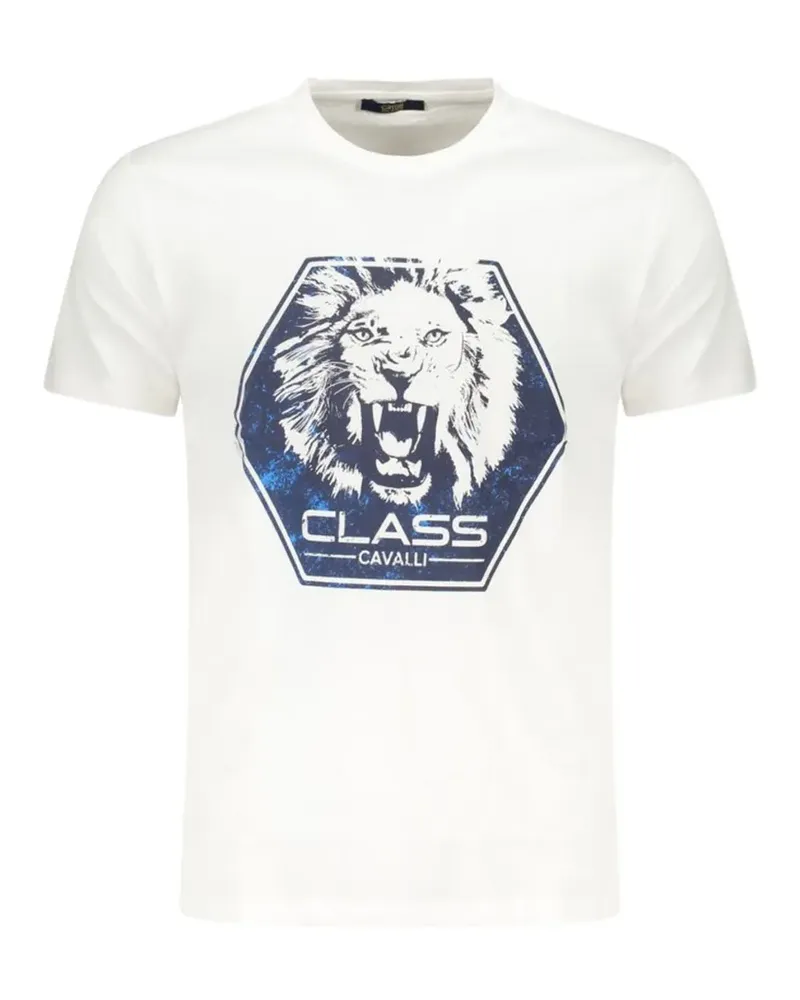 Roberto Cavalli T-Shirt mit Löwen-Print - Weiß Weiß