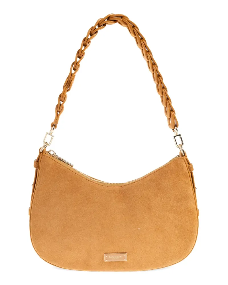 Kate Spade Liv suede braided-strap shoulder bag - Orange Orange