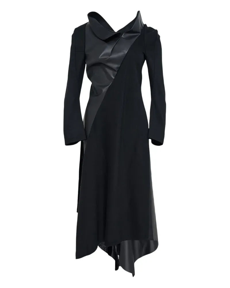 Junya Watanabe Kleid mit Kragen im Gitterdesign - Schwarz Schwarz