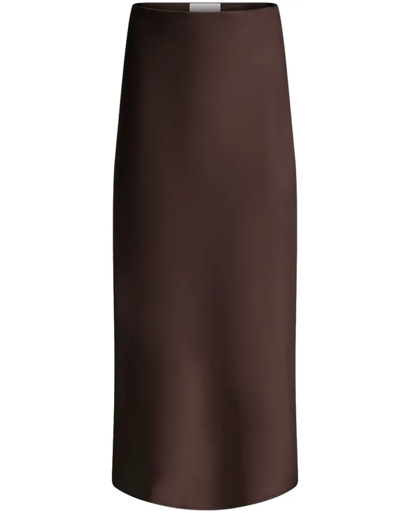 GALVAN Midirock aus Satin - Braun Braun