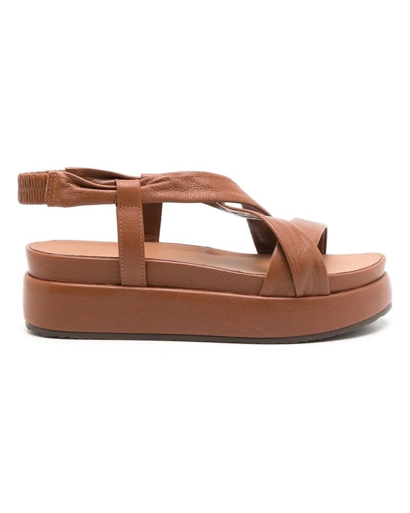 Sarah Chofakian Sandalen mit Plateau Braun