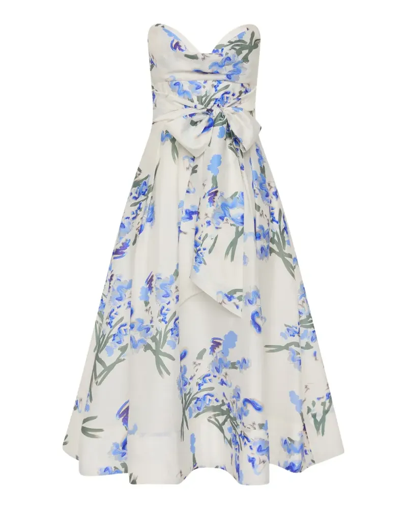 Rebecca Vallance Midikleid mit Blumen-Print - Weiß Weiß
