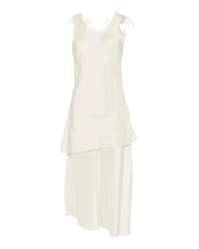 BARENA Nova V-neck asymmetric dress - Nude Nude