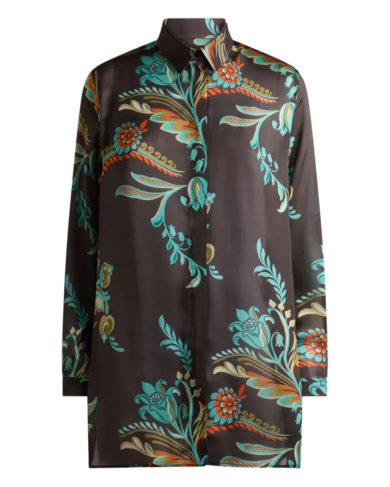 Etro Hemd mit Blumen-Print - Braun Braun