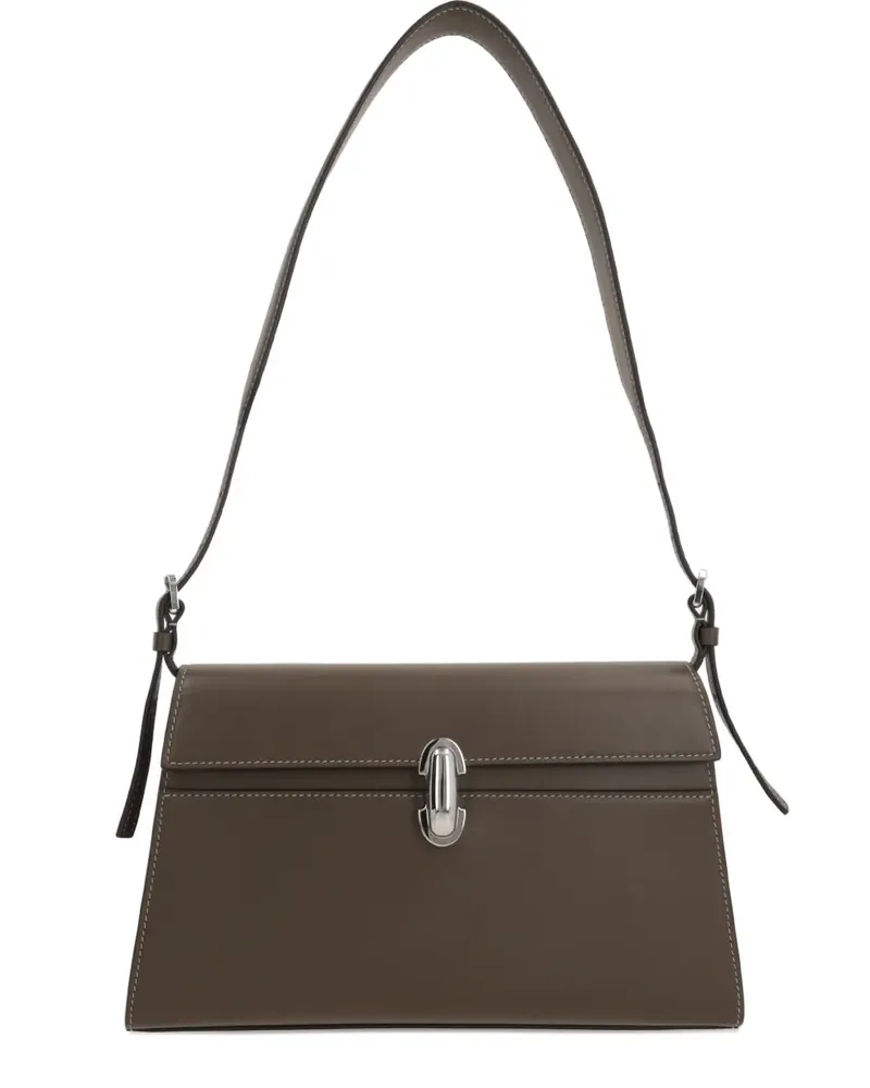 SAVETTE Schultertasche mit Drehverschluss - Braun Braun