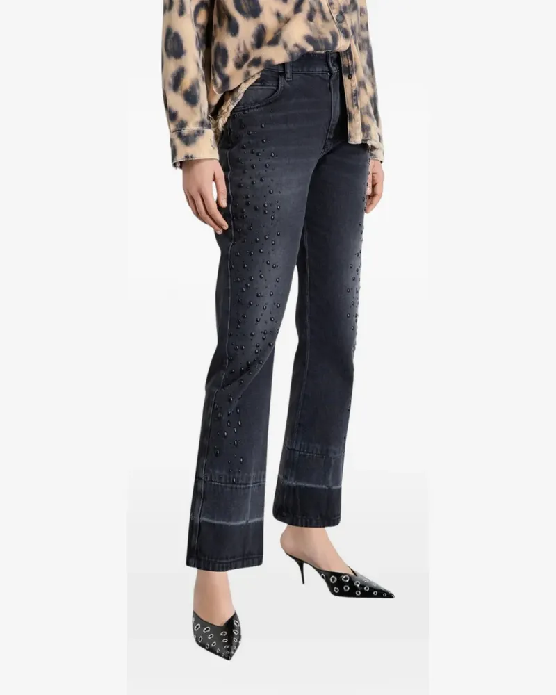 Gaëlle Bonheur Schmale Hose mit Applikation - Schwarz Schwarz