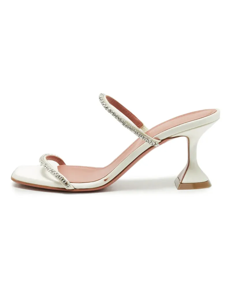 Amina Muaddi Gilda Sandalen mit Kristallen - Weiß Weiß