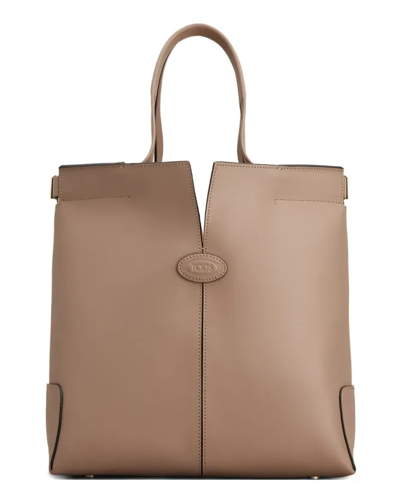 TOD'S Kleine DI Folio Tote Bag mit Logo - Nude Nude