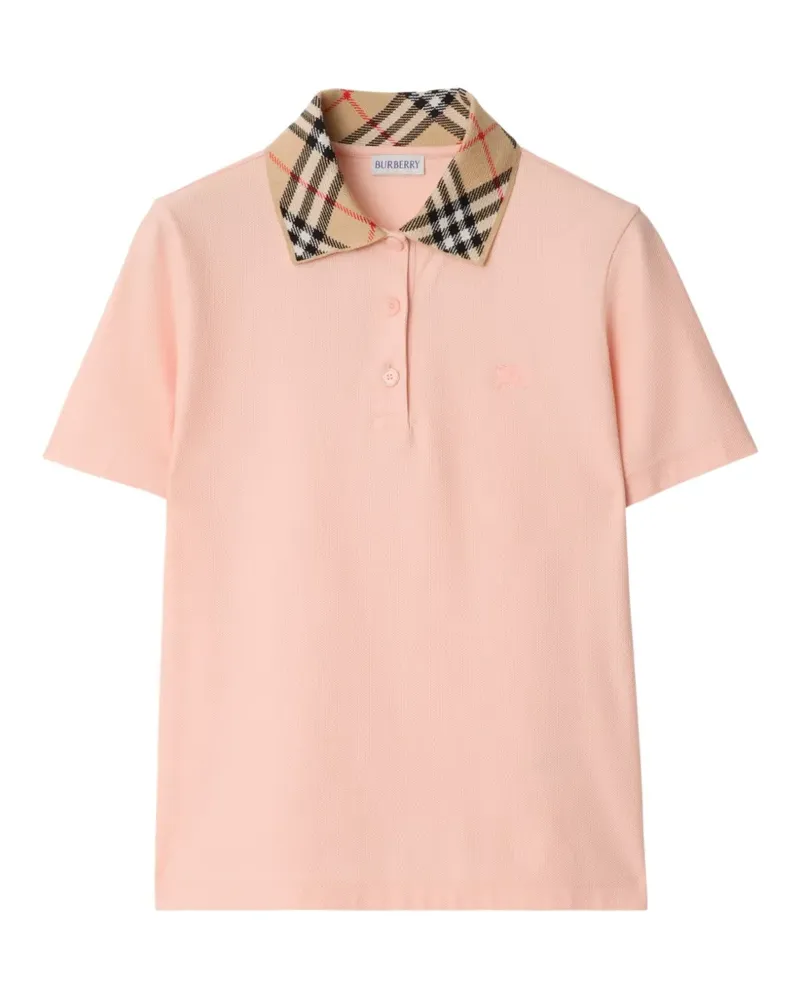 Burberry Poloshirt mit Check-Kragen - Rosa Rosa