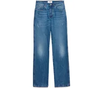 Tief sitzende Straight-Leg-Jeans - Blau