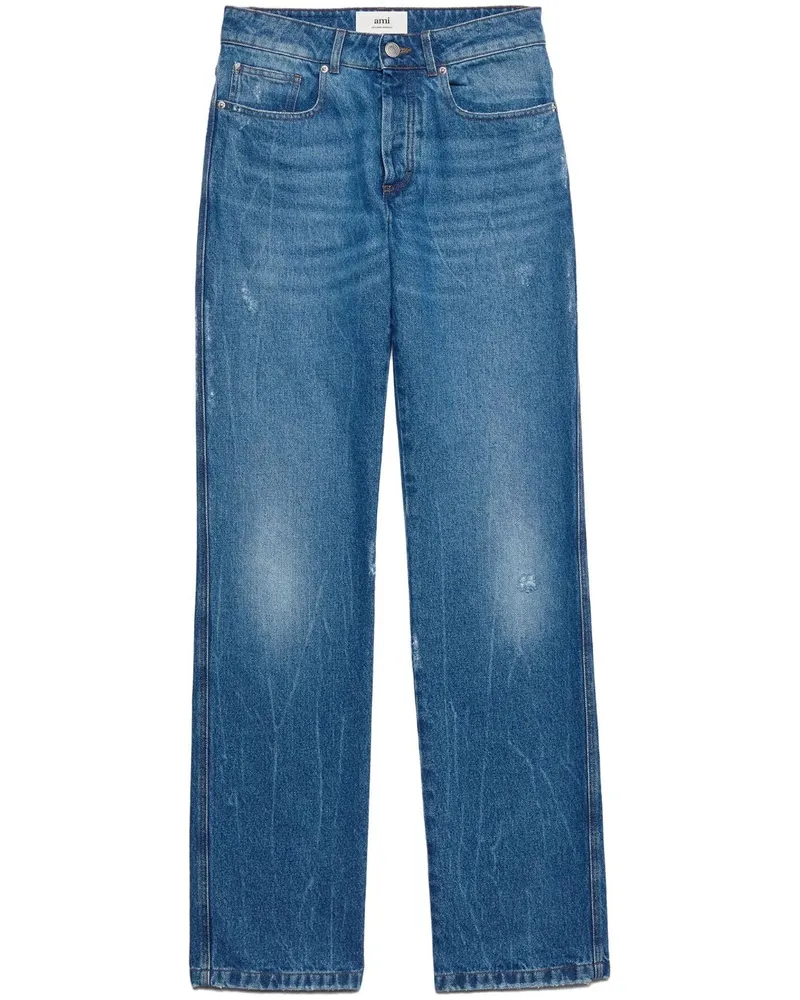 AMI Paris Tief sitzende Straight-Leg-Jeans - Blau Blau