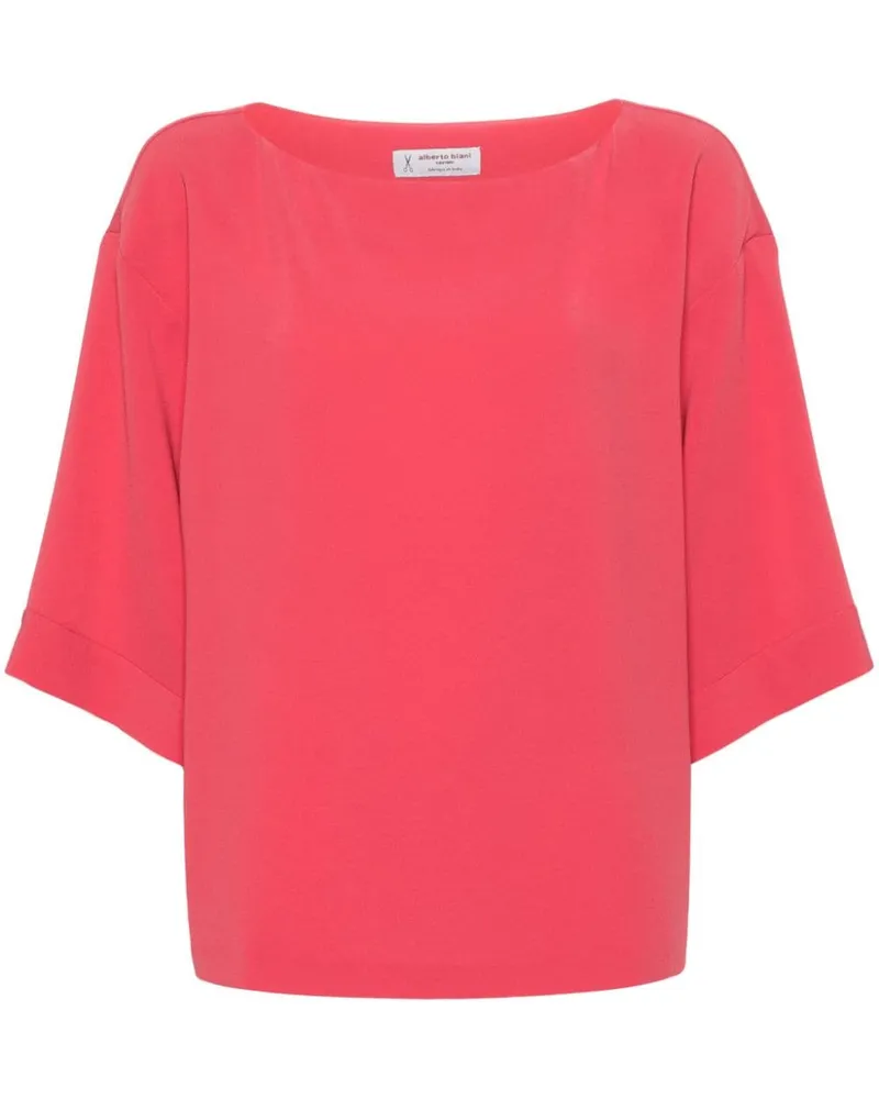 Alberto Biani Bluse mit U-Boot-Ausschnitt Rosa