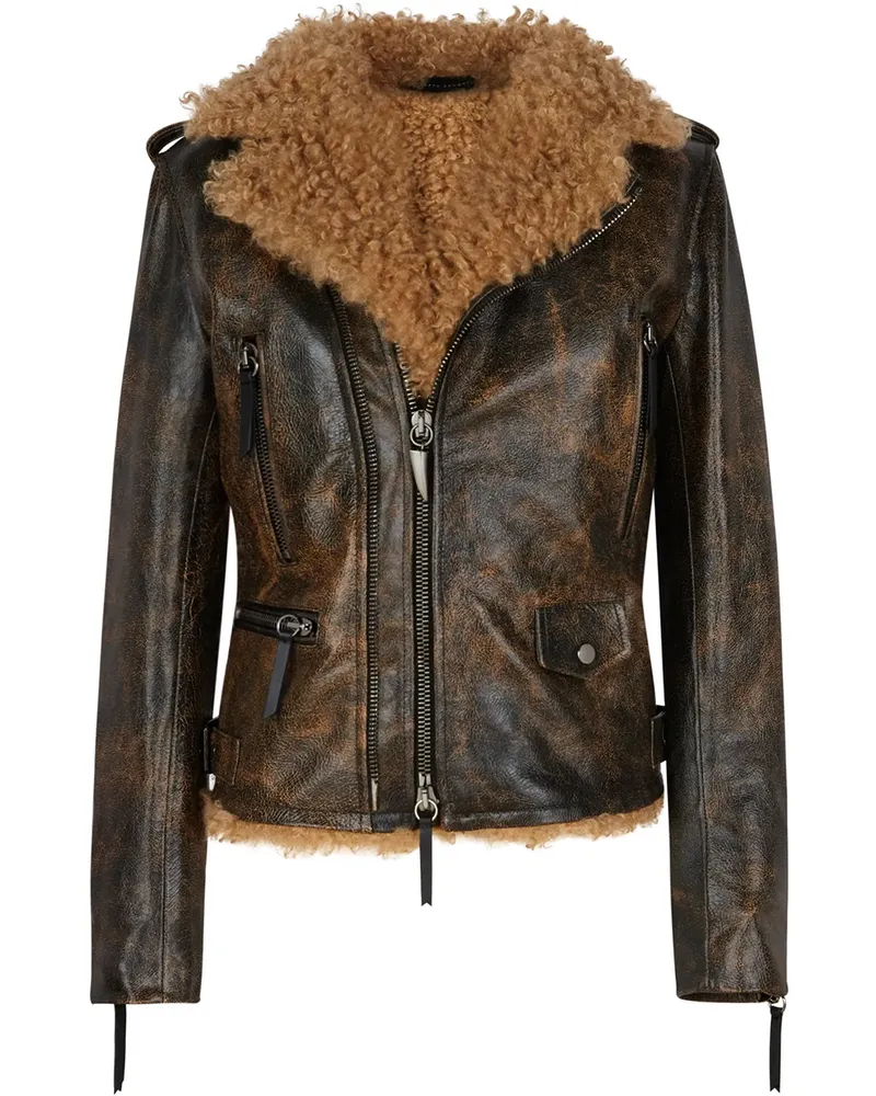 Giuseppe Zanotti Amelia Jacke mit Shearling-Futter - Braun Braun