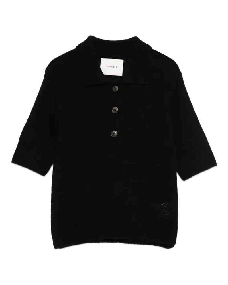 Lisa Yang Gestricktes Poloshirt - BLACK Black