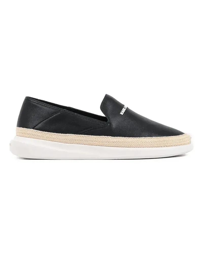 Karl Lagerfeld logo-print braided-trim loafers - Schwarz Schwarz