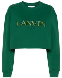 Lanvin Sweatshirt mit Logo-Stickerei Grün