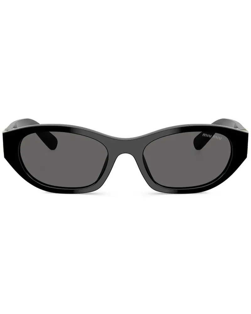 Miu Miu Sonnenbrille mit ovalem Gestell - Schwarz Schwarz