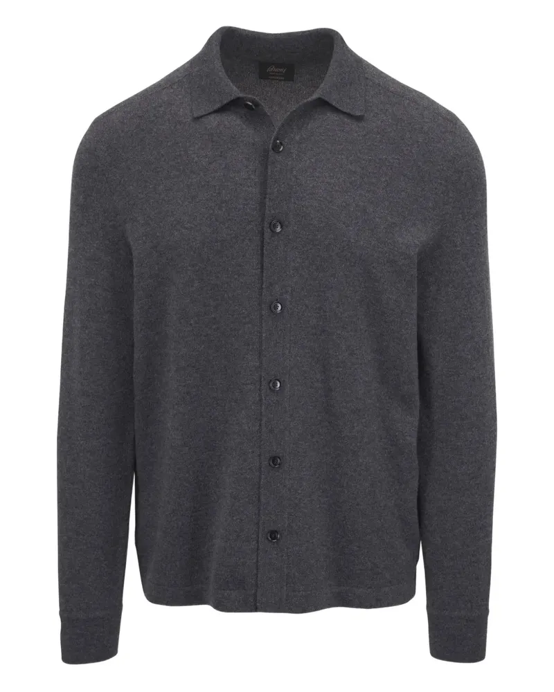 Brioni Geknöpfter Cardigan mit Polokragen - Grau Grau