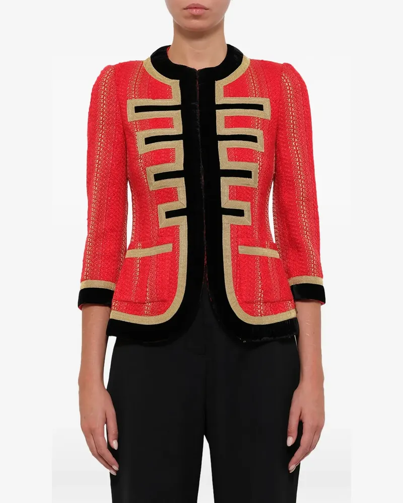 Givenchy Lurex-Tweedjacke mit Dreiviertelärmeln - Rot Rot