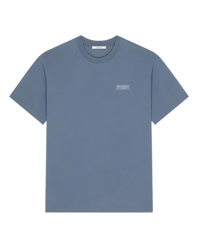 Givenchy Gestreiftes T-Shirt mit  Paris-Ripsband - Blau Blau
