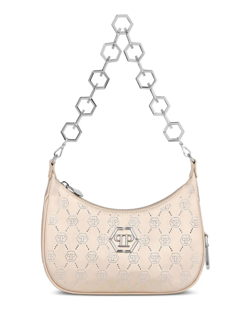 Philipp Plein Schultertasche mit Strassverzierung - Nude Nude