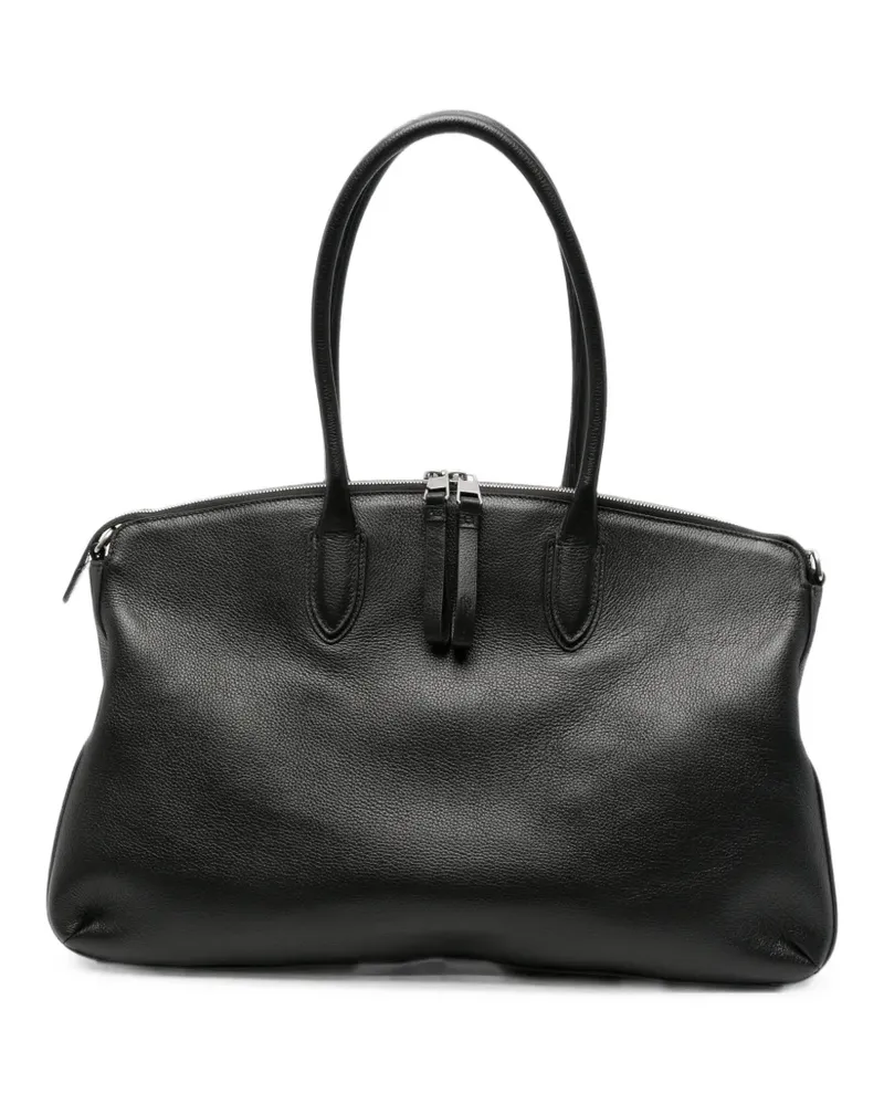 Borsalino medium grain-texture tote bag - Schwarz Schwarz