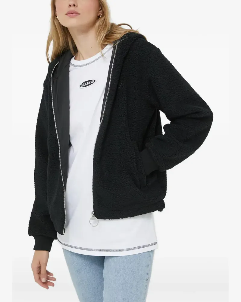 Fila Kapuzenjacke mit Fleece-Struktur - Schwarz Schwarz