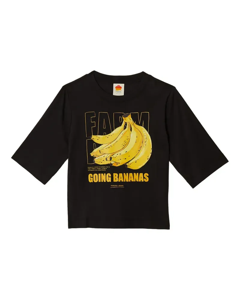 FARM Rio banana-print top - Schwarz Schwarz