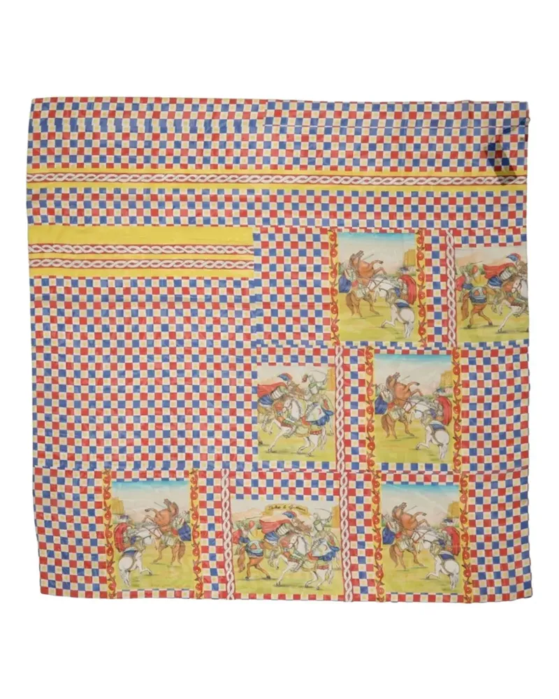 Dolce & Gabbana Carretto-print silk scarf - Rot Rot
