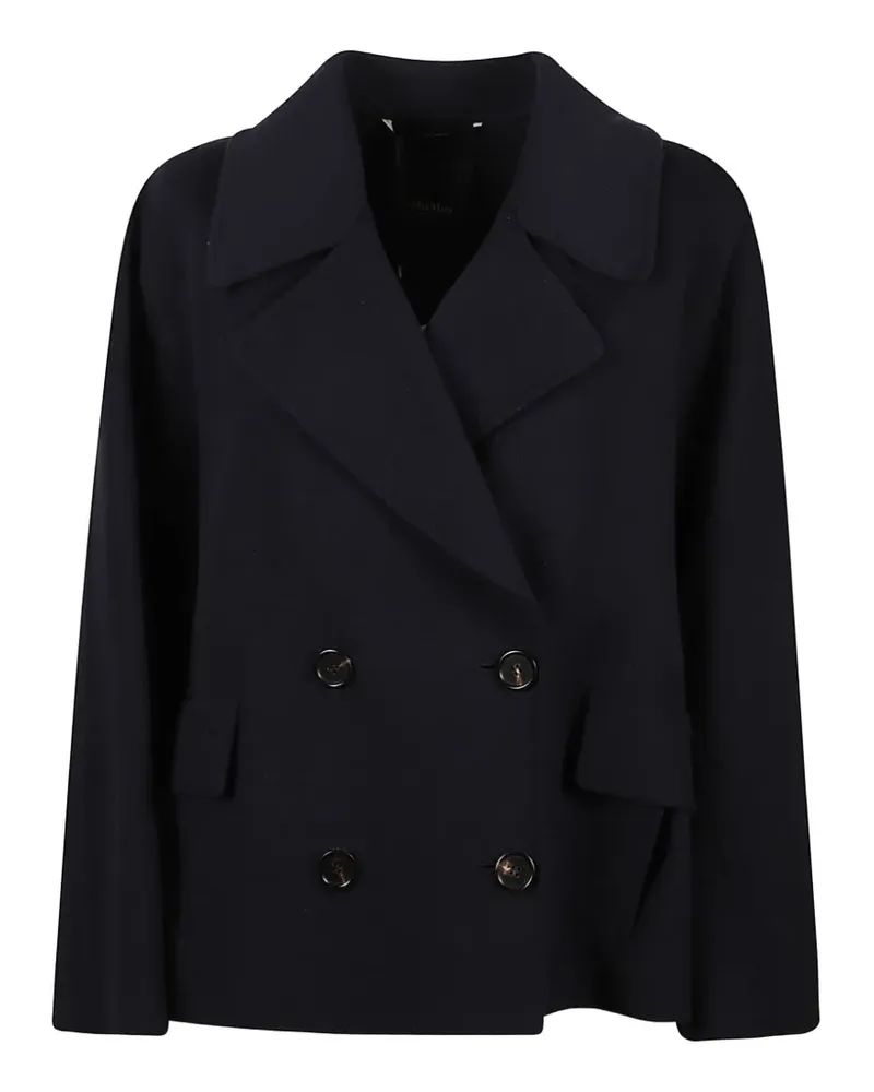 Max Mara Doppelreihiger Mantel - Blau Blau