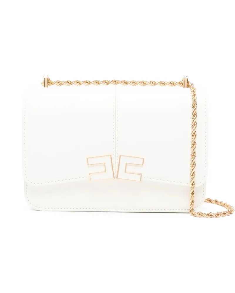 Elisabetta Franchi logo chain mini bag - Weiß Weiß