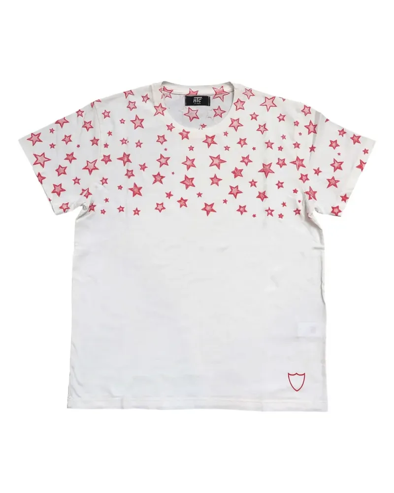 HTC Hollywood Trading Company T-Shirt mit Stern-Print - Weiß Weiß